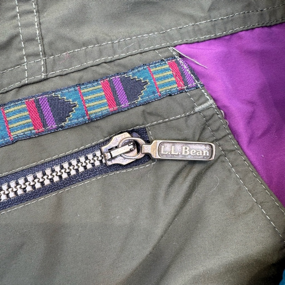 Vintage L.L. Bean Multicolor Windbreaker Jacket - Medium